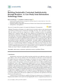 Building Sustainable Contextual Ambidexterity Through Routines: a Case Study from Information Technology Firms