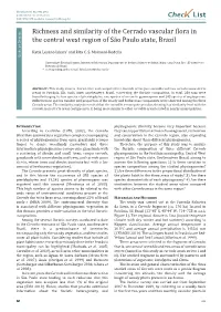 Chec List Richness and Similarity of the Cerrado Vascular Flora in The