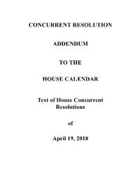 Concurrent Resolution Addendum