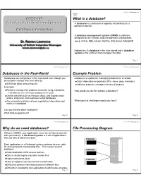 COSC 304 Database Introduction