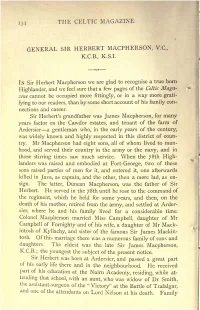General Sir Herbert Macpherson, V.C., K.C.B., K.S.I