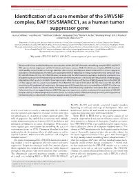 Identification of a Core Member of the SWI/SNF Complex, BAF155/SMARCC1, As a Human Tumor Suppressor Gene