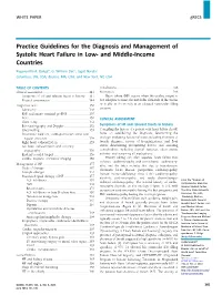 Practice Guidelines for the Diagnosis and Management of Systolic Heart Failure in Low- and Middle-Income Countries Ragavendra R