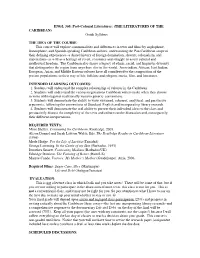 (THE LITERATURES of the CARIBBEAN) Guide Syllabus