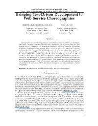 Bringing Test-Driven Development to Web Service Choreographies