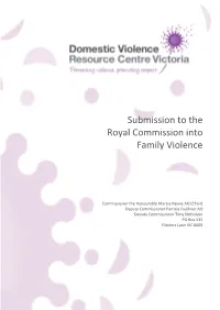 DVRCV Submission to the Royal Commission Into Family Violence