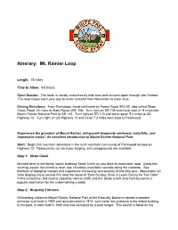 Itinerary: Mt. Rainier Loop