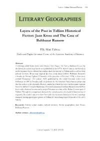 Jaan Kross and the Case of Balthasar Russow