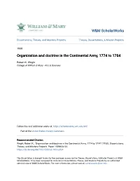 Organization and Doctrine in the Continental Army, 1774 to 1784