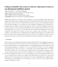Scaling of Instability Time-Scales of Antarctic Outlet Glaciers Based on One-Dimensional Similitude Analysis