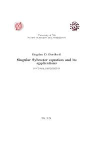 Singular Sylvester Equation and Its Applications