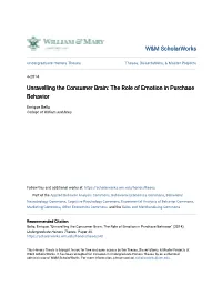 The Role of Emotion in Purchase Behavior