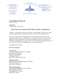 2015 House Dem Committee Assignments