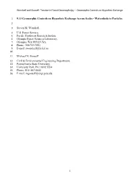 9.13 Geomorphic Controls on Hyporheic Exchange Across Scales - Watersheds to Particles 2 3 Steven M
