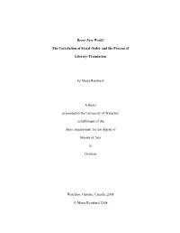 Brave New World: the Correlation of Social Order and the Process Of