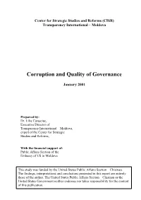 Corruption and Quality of Governance