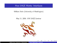 How SAGE Works: Interfaces