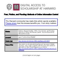 Methods of Online Information Control the Harvard Community