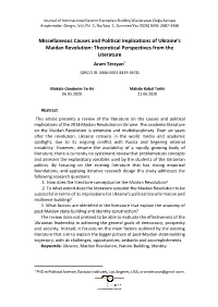Miscellaneous Causes and Political Implications Of