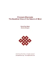 Principia Dharmata: the Buddhist View of the Nature of Mind