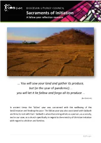 Sacraments of Initiation Fallow Year Reflection Resource Document