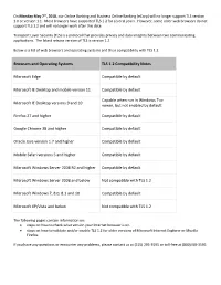 Browsers and Operating Systems TLS 1.2 Compatibility Notes Microsoft