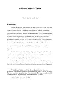 Designing a Monetary Authority