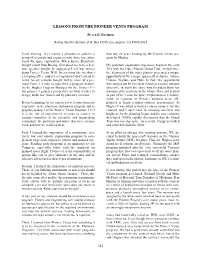Lessons from the Pioneer Venus Program