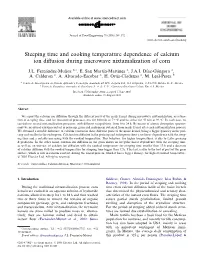 Steeping Time and Cooking Temperature Dependence of Calcium Ion Diﬀusion During Microwave Nixtamalization of Corn