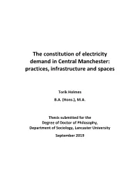 The Constitution of Electricity Demand in Central Manchester: Practices, Infrastructure and Spaces