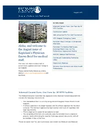 Aloha, and Welcome to the August Issue of Kapiolani's Physician