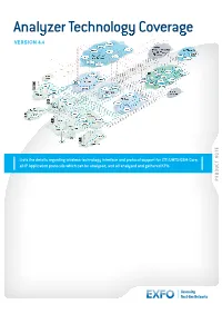 Analyzer Technology Coverage VERSION 4.4 VERSION All IP Application Protocols Which Can Be Analysed, and Allanalyzed and Gathered Kpis