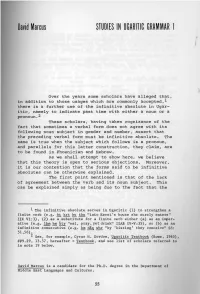 David Marcus STUDIES Lin Ugarlliic GRAMMAR 1