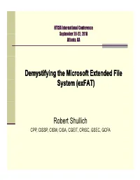 Demystifying the Microsoft Extended File System (Exfat)