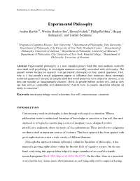 Experimental Philosophy