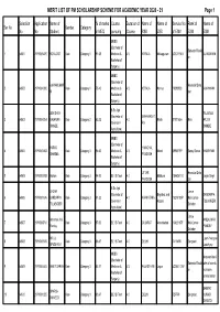 MERIT LIST of PM SCHOLARSHIP SCHEME for ACADEMIC YEAR 2020 - 21 Page 1
