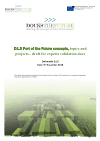 Port of the Future Concepts, Topics and Projects - Draft for Experts Validation.Docx
