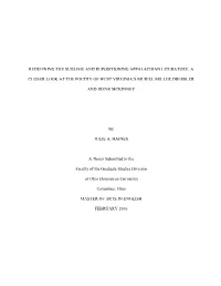 Redefining the Sublime and Repositioning Appalachian Literature: A