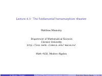 The Fundamental Homomorphism Theorem