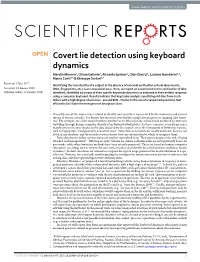 Covert Lie Detection Using Keyboard Dynamics