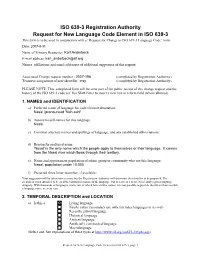 ISO 639-3 New Code Request