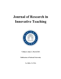 Journal of Research in Innovative Teaching