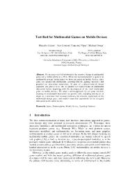 Test-Bed for Multimodal Games on Mobile Devices