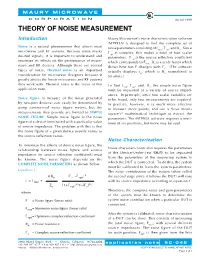 Theory of Noise Measurement