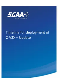 Timeline for Deployment of C-V2X – Update