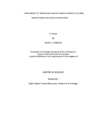“Treatment of Produced Water Using Ferrate (Vi) And