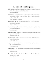 3. List of Participants