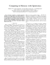Computing-In-Memory with Spintronics