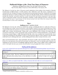 Haftarah Helper- Passover Days 1 and 2