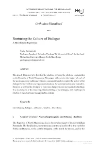 Orthodox-Pluralized Nurturing the Culture of Dialogue
